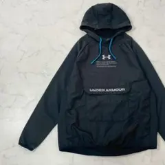UNDER ARMOUR 切替 異素材 ロゴ 長袖 アノラック パーカー LG