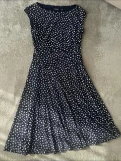 LAUREN RALPH LAUREN花柄ワンピース 紺 ネイビー 0サイズ