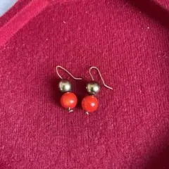 手作りの個性的な真鍮＆ブロンズのイヤリング-ハンドメイドピアス