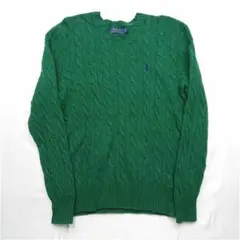 Polo Ralph Lauren ケーブルニット セーター グリーン サイズMのサムネイル