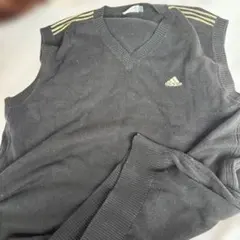 adidas 黒 Vネック ベスト Lサイズ　テーラーメイド