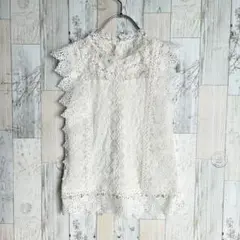 美品　ロイヤルパーティー　レディースノースリーブカットソー　総レース