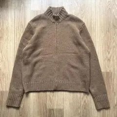 希少サイズ RALPH LAURENラルフローレン ドライバーズニット キャメル