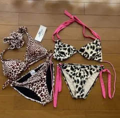 ヒョウ柄レオパード水着ビキニ2点セット新品タグ&試着のみ美品