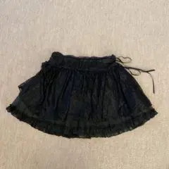 ジュニア　黒 レース フレアスカート
