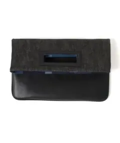 【BLACK LABEL CRESTBRIDGE】デニムレザーコンビクラッチ