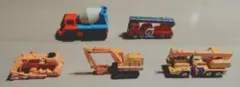 1970年代重機ミニカー 5台セット 消防車 建設車両等