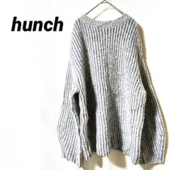 4054K ハンチ　長袖ニット M ライトブルー 水色 ゆったり セーター M