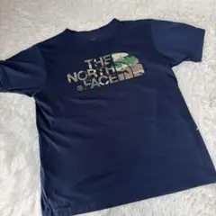 美品✨ ノースフェイス カモフラージュ 迷彩 半袖Tシャツ ネイビー L