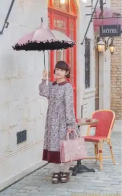 青木美沙子×しまむら×NINA'S×ｍ♡petit 晴雨兼用傘 パゴダ　ピンクのサムネイル