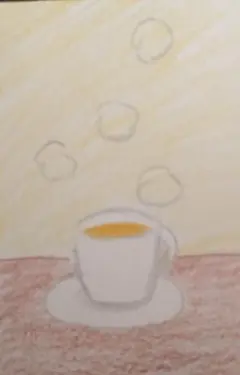 手描きイラスト ホットドリンク　名刺サイズ