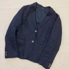 無印良品☆フレンチリネン混 ストレッチジャケット M  ダークネイビー