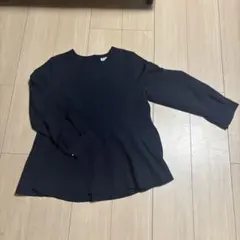 DELEGANT 長袖 チュニック ネイビー