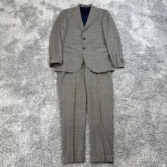 ディファレンス【M相当】グレー チェック柄 三つ揃いスーツ 仕事着