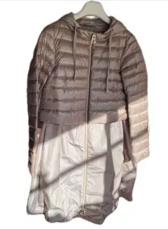 素材切替 フーデッド ダウンコート　ウルトラライトテクノタフタ切り替えコート