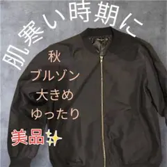 本日限定値下げ♦ 美品 ゆったり ジップアップブルゾン 薄手 レディース L 黒