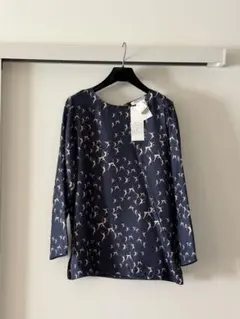 MaxMara マックスマーラ シルクブラウス ネイビーのサムネイル