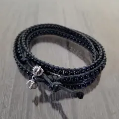 オニキス4重巻きブレス 4㎜珠 魔よけのパワーストーン