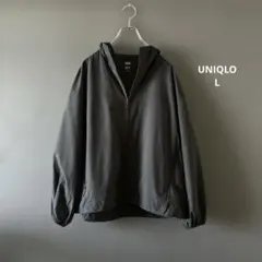 L｜ユニクロ　ポケッタブルUVカットパーカ　ブラック　収納袋なし　紫外線対策