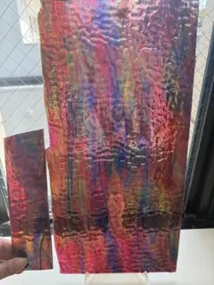 ステンドグラス資材　板ガラス、端ガラス5種セット　濃ピンク紫、黄、グリーン、他