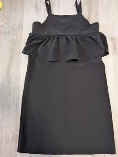 フリル付き黒キャミワンピース　3L