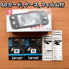 Nintendo switch lite グレー SD•フィルム •ケース付