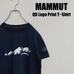 MAMMUTネイビーQDロゴプリントTシャツ1017-02011マムートMアジア