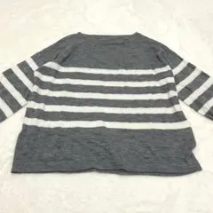 トップス ボーダー グレー ボートネック レディース シンプル カジュアル
