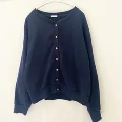 GU★スウェットカーディガン ゴールドボタン ネイビー 紺 XL