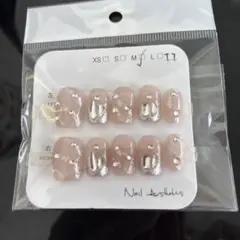 【春/卒業式/入学式】ヌードピンク ストーン付き ネイルチップM