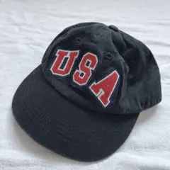 Champion USA刺繍 ブラックキャップ