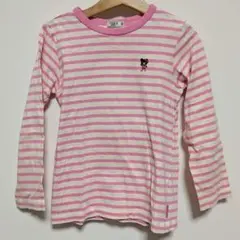 ミキハウス 長袖Tシャツ ピンク ボーダー 120cm