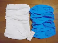 フラダンス ベアトップ/チューブトップ2枚 白+青