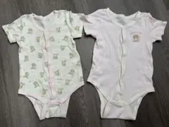 まとめ売り ネコ柄 ベビー肌着 70cm 女の子 2枚セット