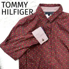 トミーヒルフィガー シャツ レッド 柄 ストライプ 小さいサイズ