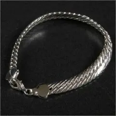 送料無料 新品 20cm メンズ ブレスレット スネークカットチェーン シルバー