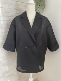 テチチ⭐️7〜8部袖 秋物ジャケット　オーバーサイズ　ブラック