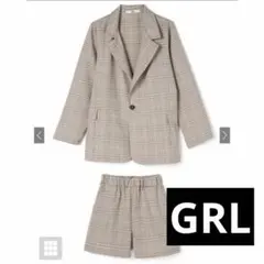 GRL チェックジャケット ショートパンツ セットアップ ac1642 M