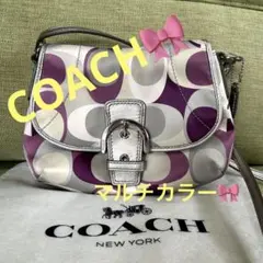 スカーフ COACH コーチ　ショルダー バッグ スマホショルダー マルチ