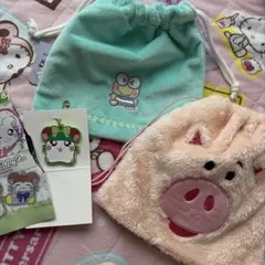 巾着　けろっぴ　ハム　かぶるくん　サンキューマートのサムネイル