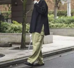 coen/コーエン ミラノリブVネックニット ブラック