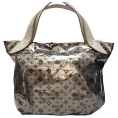 不*。様 希少デザイン ラシット トートバッグ 総柄 ナイロン ゴールド 持ち手