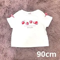mezzo piano いちご 刺繍 半袖 Tシャツ