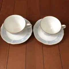 【ノリタケ】レースウッドゴールド　カップ&ソーサー　2客セット