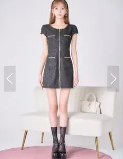 Jewels ジュエルズ ツイード ワンピース Mサイズ ブラック