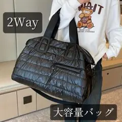 大容量 防水 2Way ボストンバッグ 黒 旅行バッグ トートバッグ ショルダー
