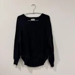 ブラック 長袖ニットセーター