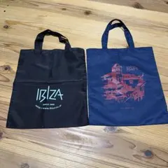 IBIZA エコバッグ 小2点セット　ブラック、ネイビーのサムネイル