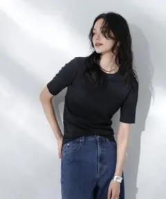 【新品】NANO universe 汗染み防止クルーネックリブTシャツ