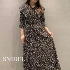 美品☆SNIDEL ビッグカラー　ワンピース　2WAY　ブラウン　XS　結婚式